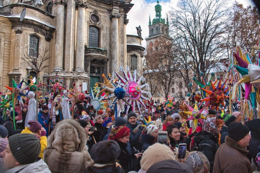 Weihnachten in der Ukraine Umzug Lviv