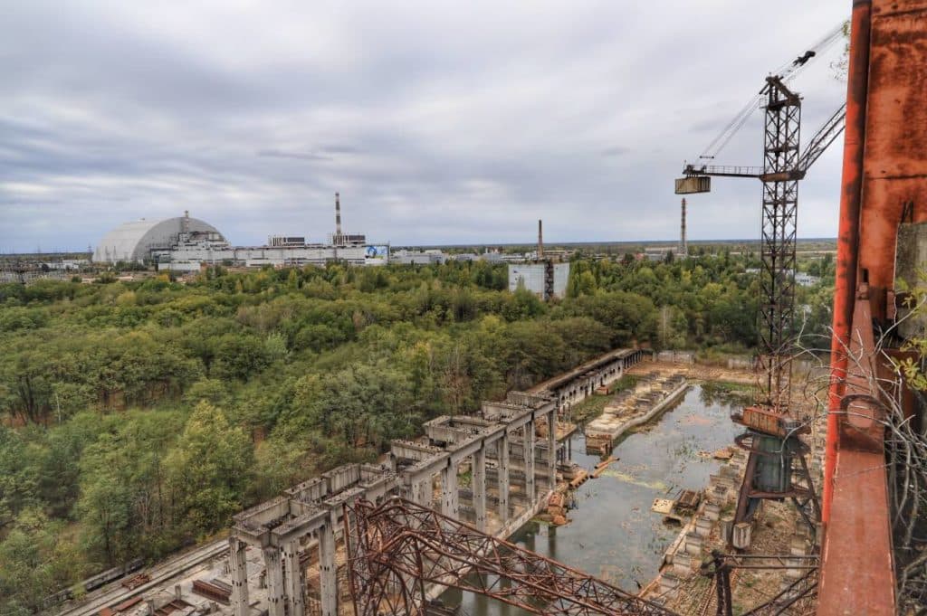 Schutzhülle des Reaktor 4 in der Tschernobyl Sperrzone