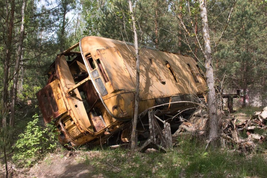 Fahrzeugwrack Tschernobyl Sperrzone