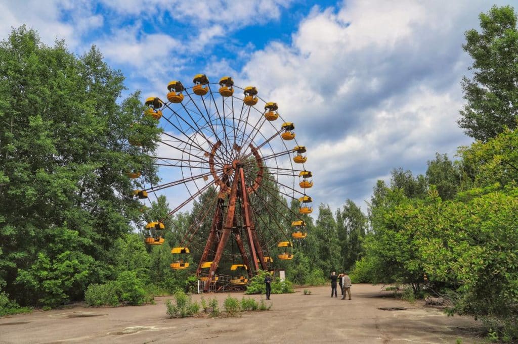 Riesenrad im Vergnügungspark von Prypjat in der Sperrzone Tschernobyl